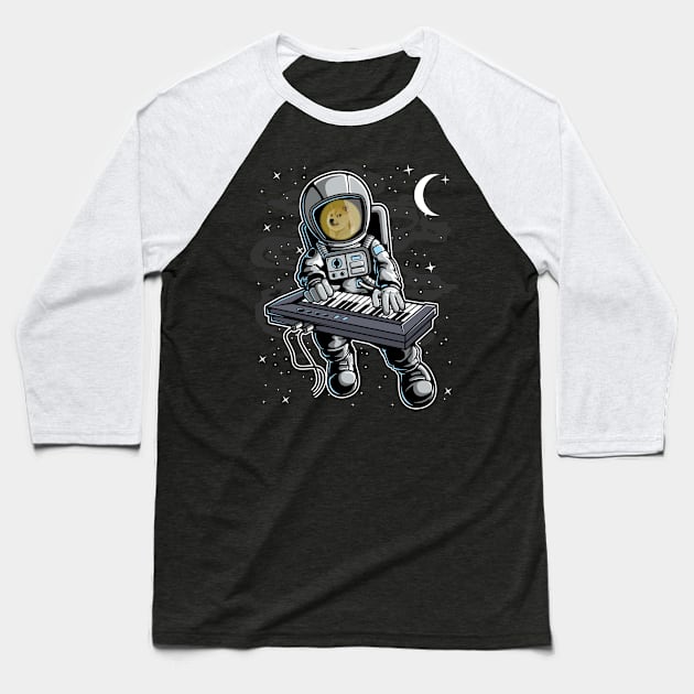 Astronaut Organ Dogecoin DOGE Coin To The Moon Crypto Token Cryptocurrency Blockchain Wallet Birthday Gift For Men Women Kids Baseball T-Shirt by Thingking About